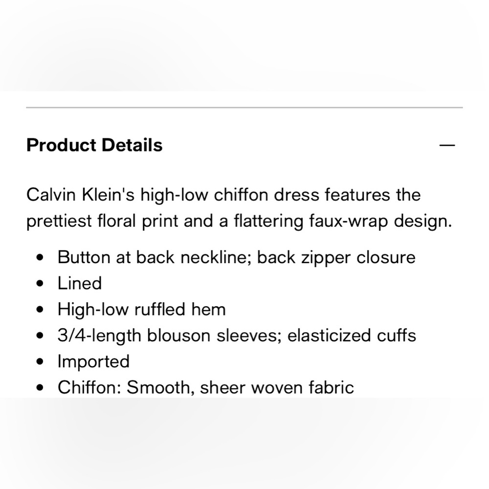 Calvin Klein Hi Low Chiffon Dress Light Blue Midi - Picture 5 of 6